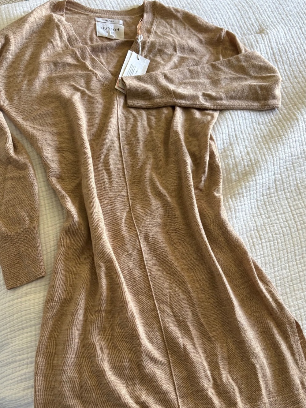 Hudson North 100 Percent Merino Tan dress